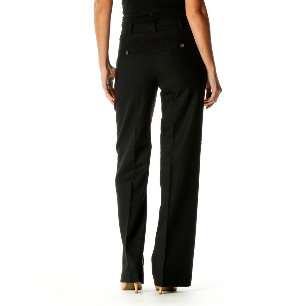 Black Solid Classic Trousers - image 2